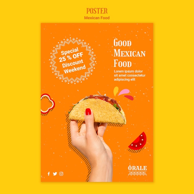 Free PSD poster template mexican food