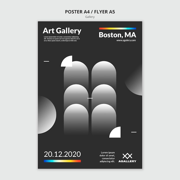 Free PSD poster template for modern art exposition