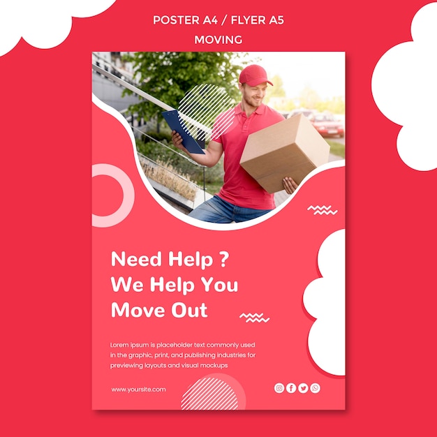 Poster template for moving company