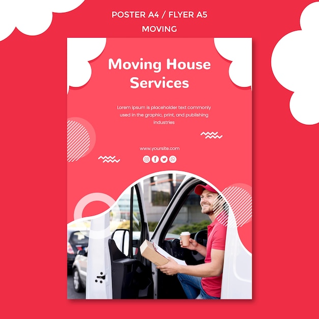 Poster template for moving company