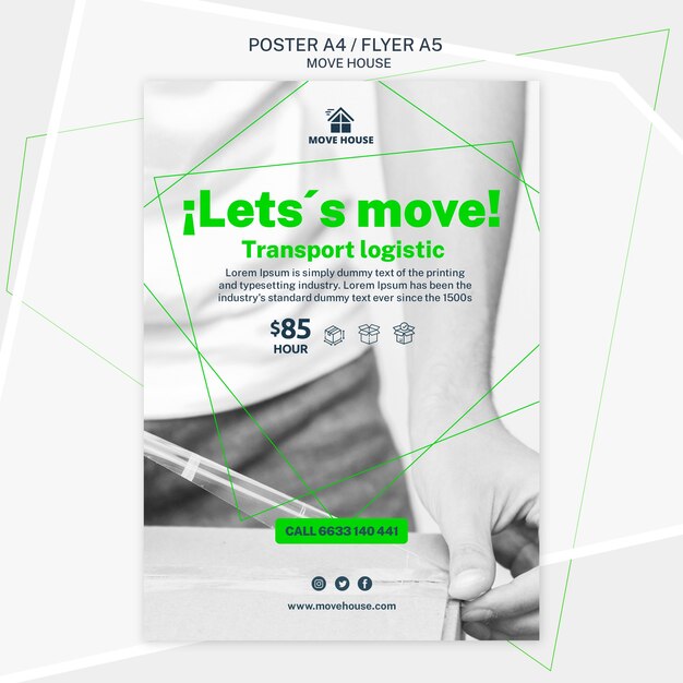 Poster template for moving service design