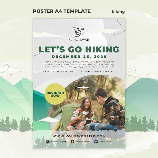 Poster template for nature hiking