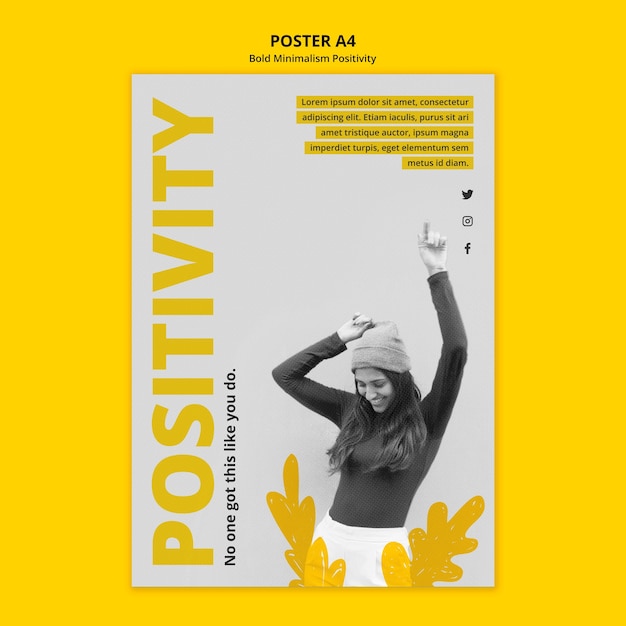 PSD gratuito modello di poster per positivismo