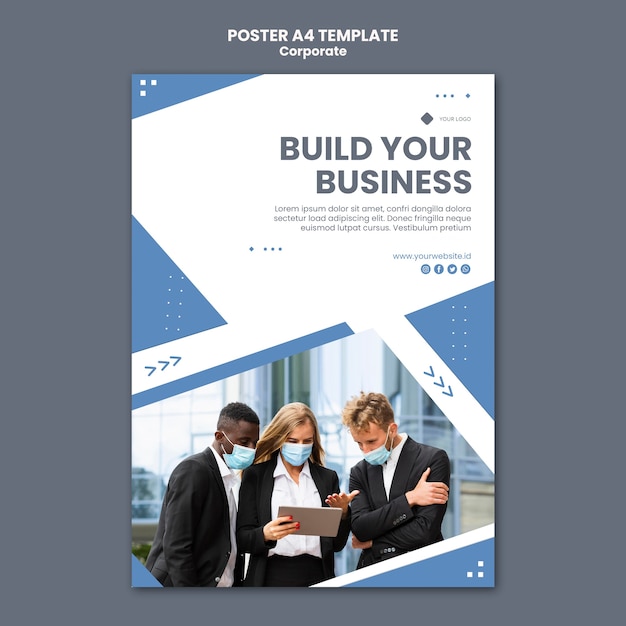 Free PSD poster template for professional business