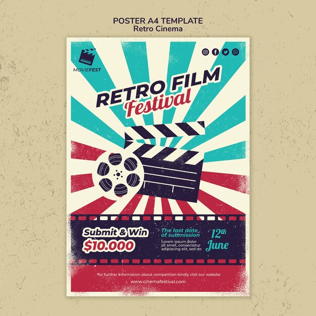 poster template for retro cinema