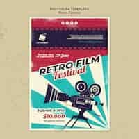 Free PSD poster template for retro cinema