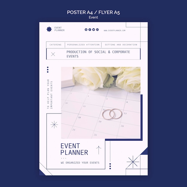 Free PSD poster template for social and corporate event planning