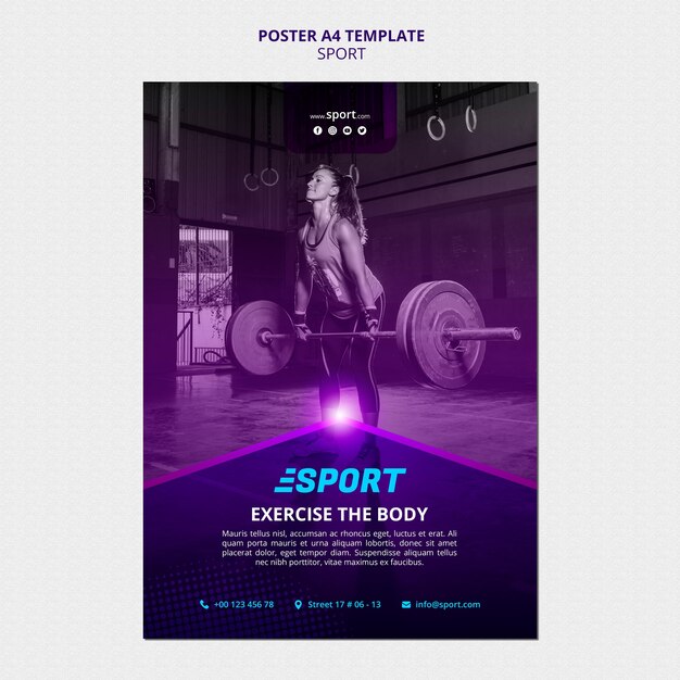 Poster template for sporting activities