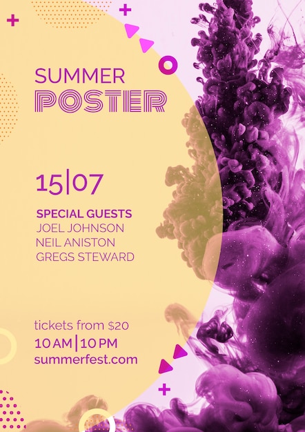 Free PSD poster template for summer festival