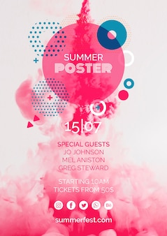 Poster template for summer festival