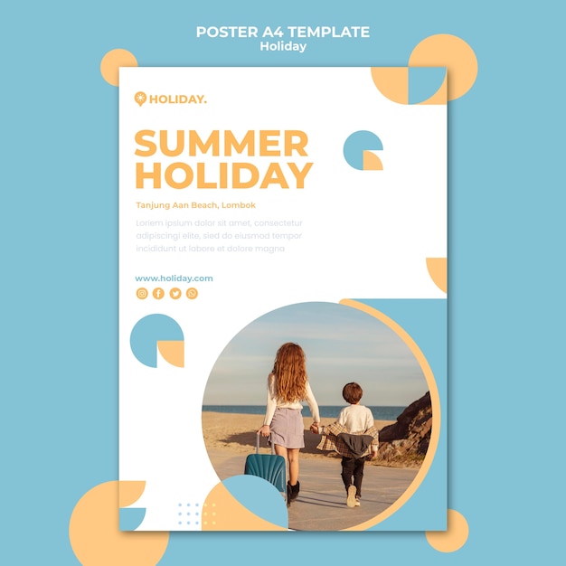 Free PSD poster template for summer holiday