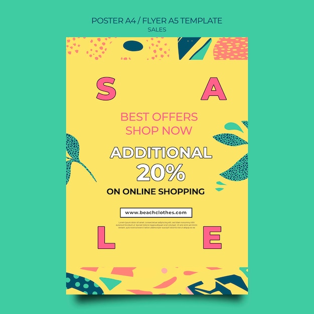 Poster template for summer sale