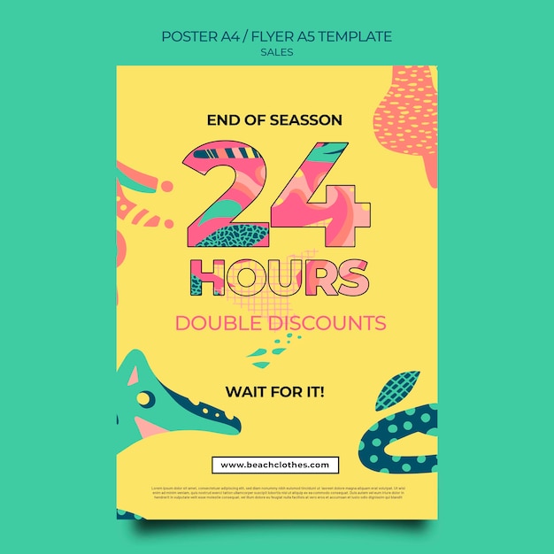 Free PSD poster template for summer sale