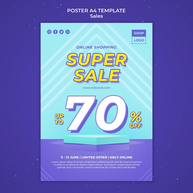 Modello di poster per super vendita