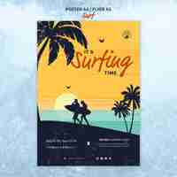 Free PSD poster template for surfing time