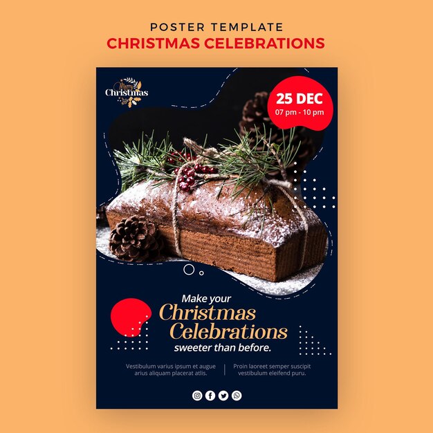 Poster template for traditional christmas desserts