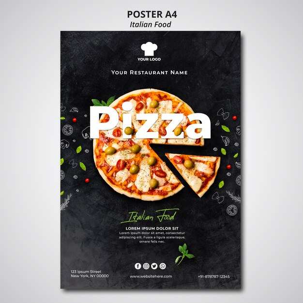 Poster template for traditional italian food restaurant