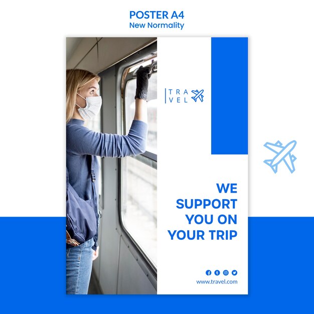 Poster template for travel booking
