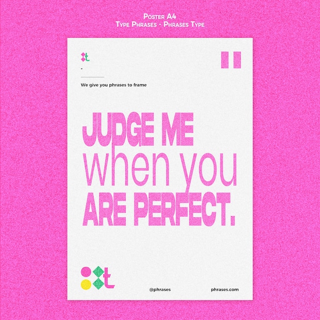 Poster template for type phrases