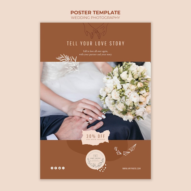 Poster template for wedding photography service