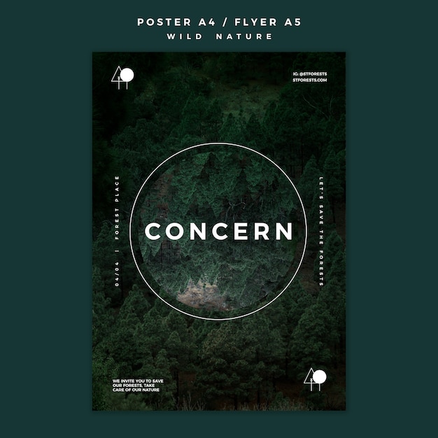 Free PSD poster template for wild nature