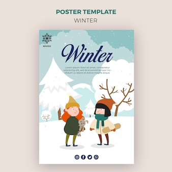 Poster template for winder with children