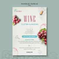 PSD gratuito modello di poster per la degustazione di vini