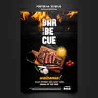 Free PSD poster template with barbeque