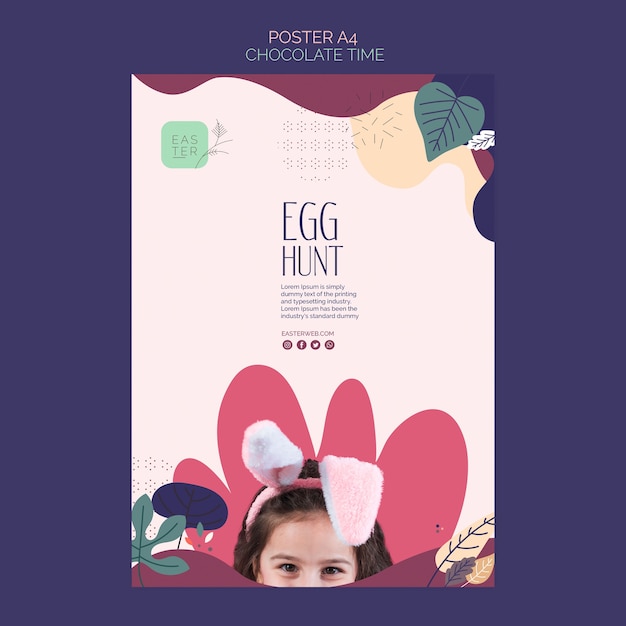 Free PSD poster template with chocolate theme