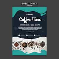 PSD gratuito modello di poster con design di caffè