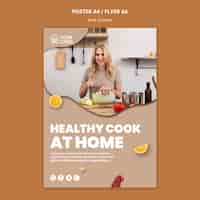 PSD gratuito modello di poster con tema di cucina