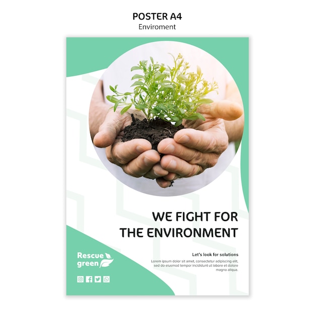 Free PSD poster template with environment design