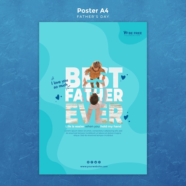 Poster template with fathers day theme