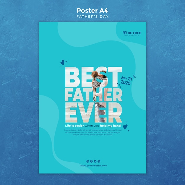 Poster template with fathers day