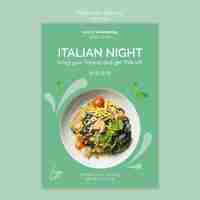 Free PSD poster template with italian food theme