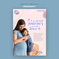 Free PSD poster template with pregnant woman