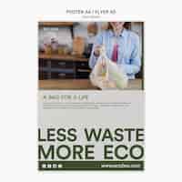 PSD gratuito modello di poster con zero rifiuti