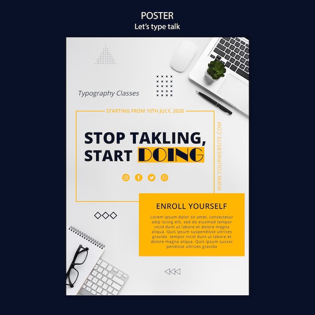 Free PSD poster template for work productivity