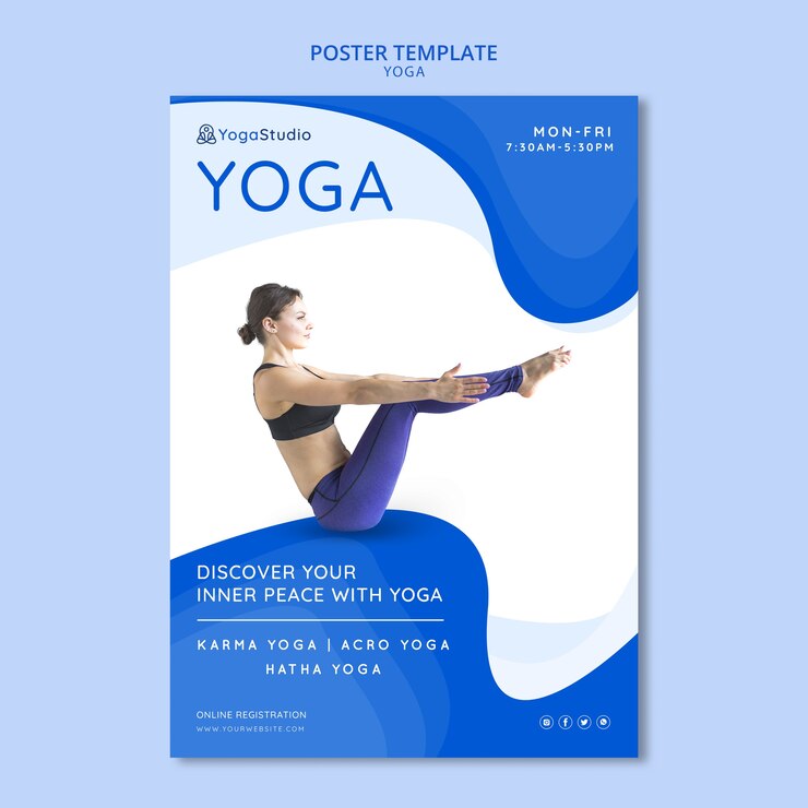 Free PSD poster template for yoga fitness