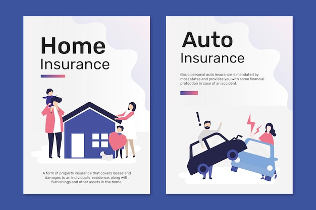 Free PSD poster templates psd for home and auto insurance