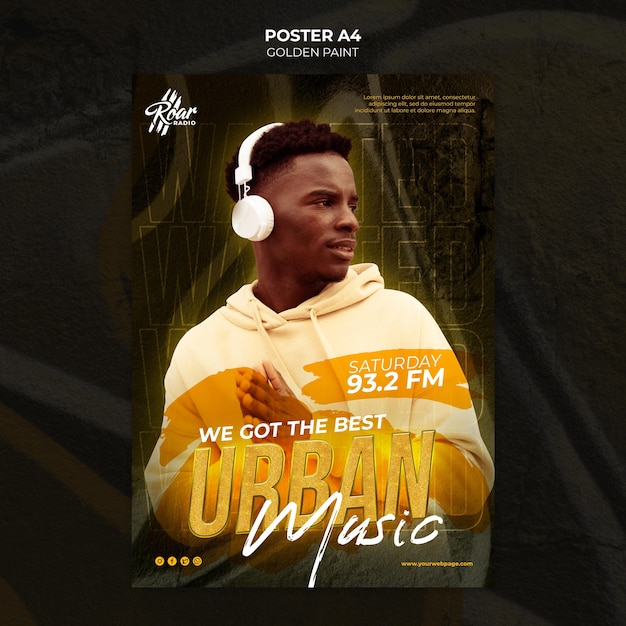 Poster urban music design template