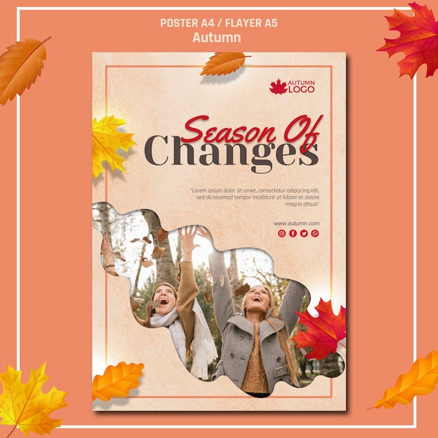 Poster for welcoming autumn season