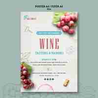 PSD gratuito poster per degustazione di vini