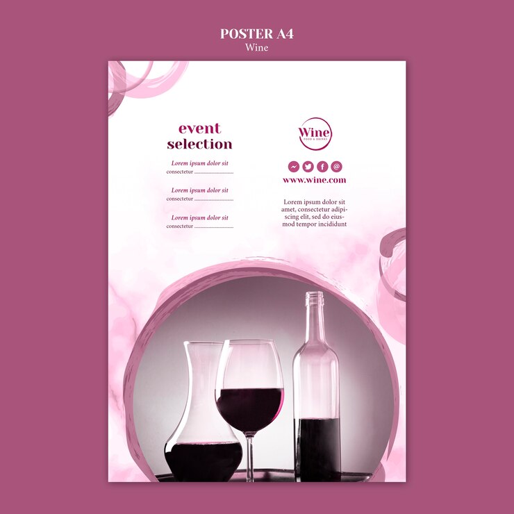Free PSD poster for wine tasting