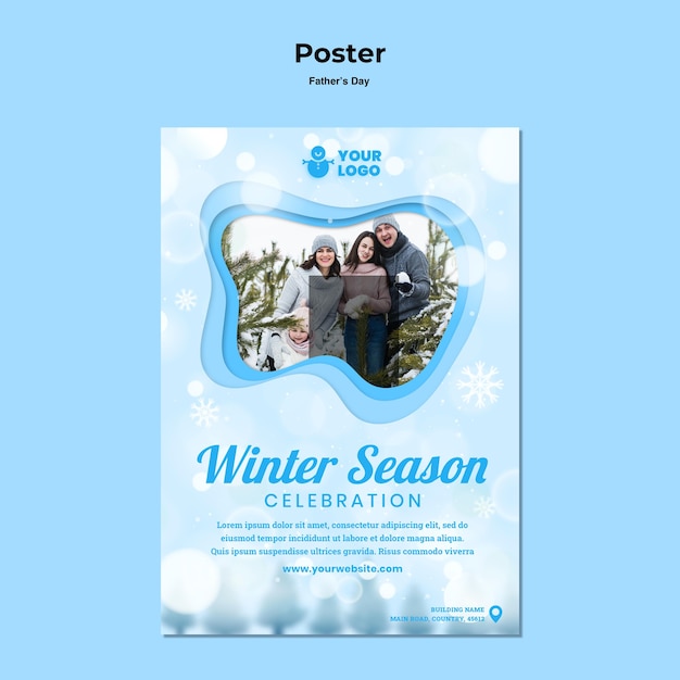 Poster winter family time template