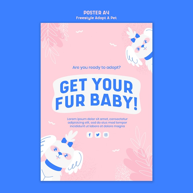 Free PSD poster with adopt pet