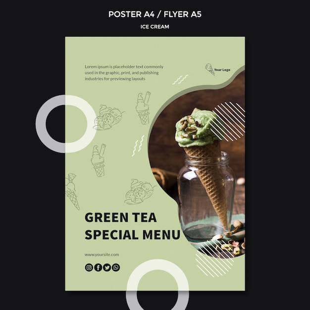 Poster con design di gelato