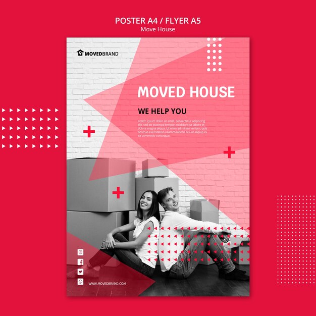 Poster with move house design