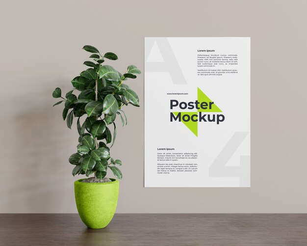 Download Flowers Pots Collection On Table Free Psd File PSD Mockup Templates