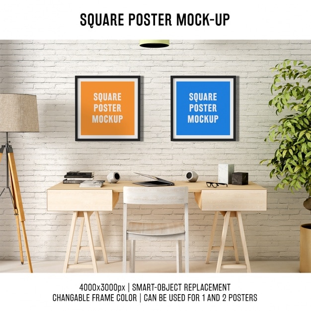 PSD gratuito poster mock up di progettazione